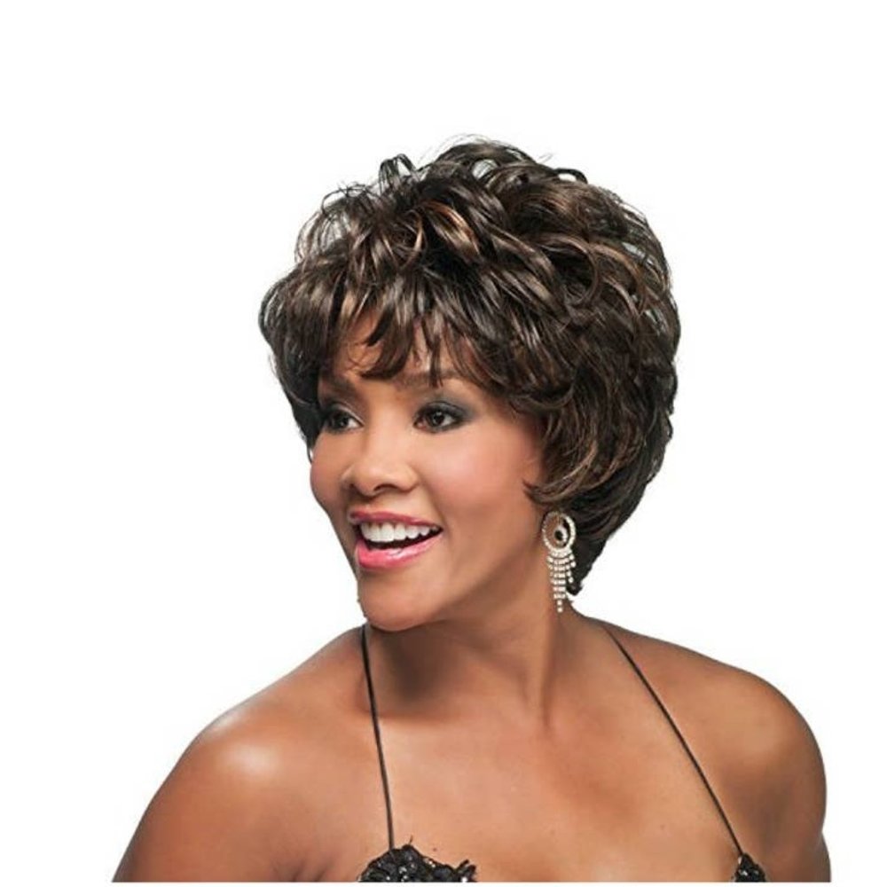A shaggy, short curly wig